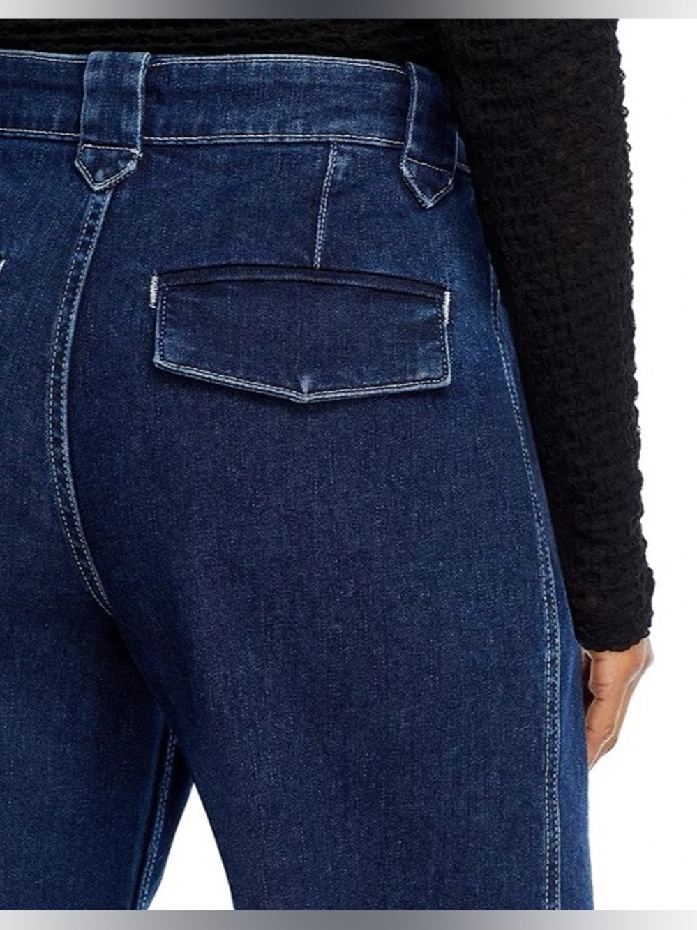 FRAME Utility Relaxed Wide Leg Jeans in Gabriel Cropped Stretch 33 Revolver - Picture 3 of 10